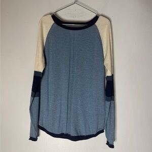 Title‎ Nine Light Blue Color Block Merino wool Cotton Sweater Medium